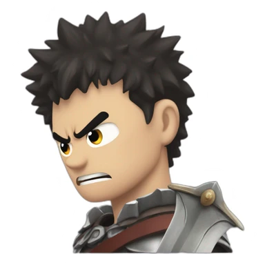 angry berserk guts carrying a huge sword on his shoulder sticker
