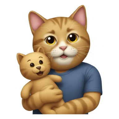 Cat holds his teddy bear  sticker