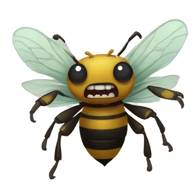 A angry possessed demon bee sticker