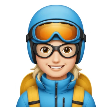 person with ski goggles sticker