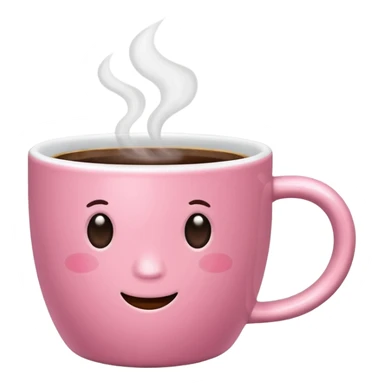 A pink cup of coffee sticker