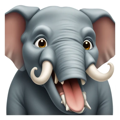 Mean scary angry elephant snarling  sticker