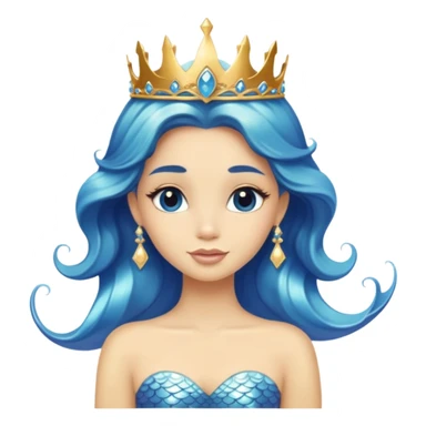 Blue mermaid with a Tiara  sticker