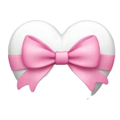 white heart with pink bow sticker