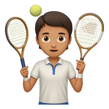 Tennisman qui joue avec une raquette troué  sticker