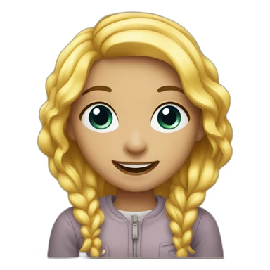 Happy girl designer sticker