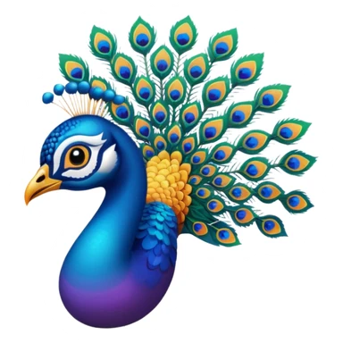 i want a peacock, multiple colors, relatively abstract, bright gradient sticker