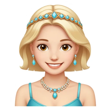 smiling girl with jewelry sticker