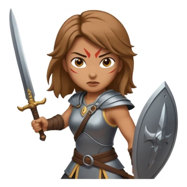 a woman warrior with blade sticker