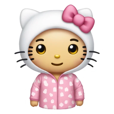 Hello Kitty en pyjama hello kitty  sticker