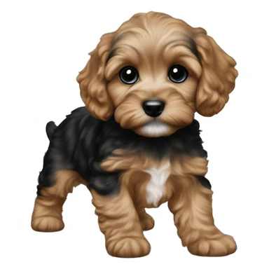 Cavapoo puppy black sticker