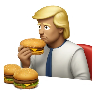 Donald trump eating McDonalds with Jesus sticker