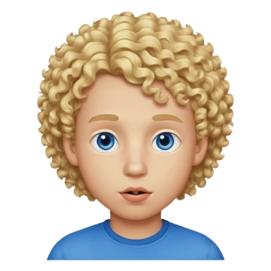 Boy, blonde curly hair, big lips, blue eyes  sticker