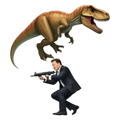 Elon musk shooting a trex  sticker