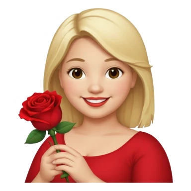 ash Trevino is a fat girl with blonde hair and has a rose in her hand  sticker