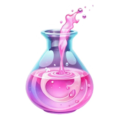 pink Magic Fantasy Potion, Glass Low Poly sticker