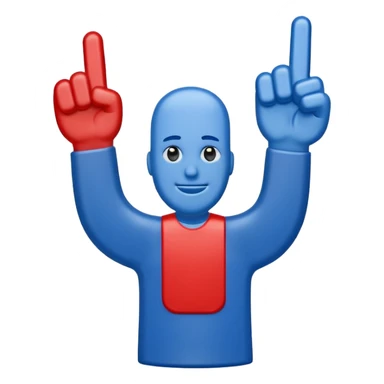 giant foam finger blue (#00A3E0) and red (#F9423A) sticker