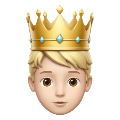 Royal Kid with fancy crown head 3d with sticker