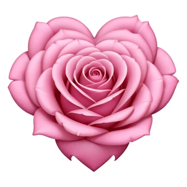 pink rose shaped like a heart, elegant, soft petals sticker