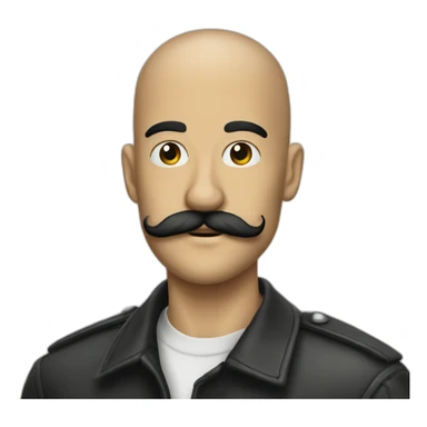Skinhead with The Beard-Stache mustache sticker