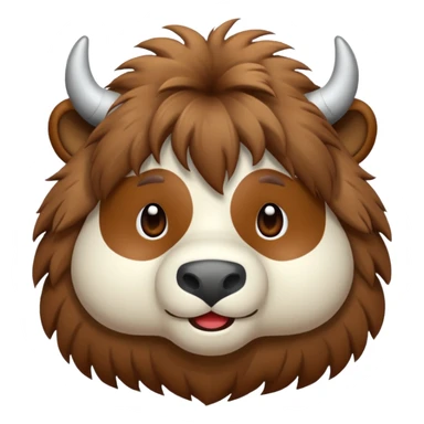 Yak 3D emoji png sticker