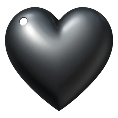 heart with a metallic black finish sticker