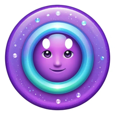 Glitter purple and cian inner circle sticker
