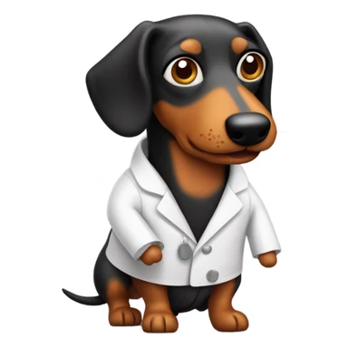 Sausage dog with a scientist coat  sticker