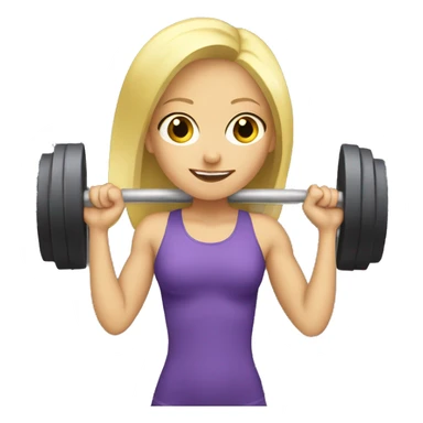 Fit blonde girl weight lifting  sticker