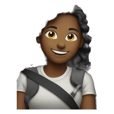 smiling girl in car interior sticker