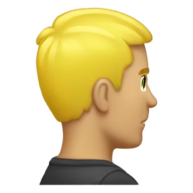Back of a yellow mans head with short yellow hair sticker