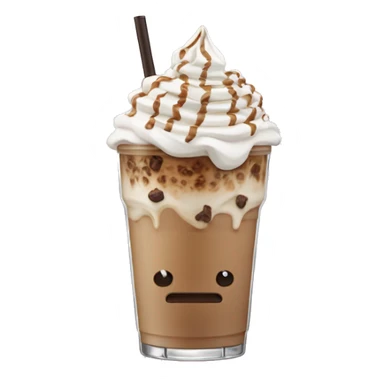 Iced latte with whipped cream and cookie crumbles on top  sticker