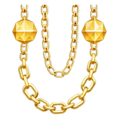fantasy magic heavenly golden chains low poly sticker