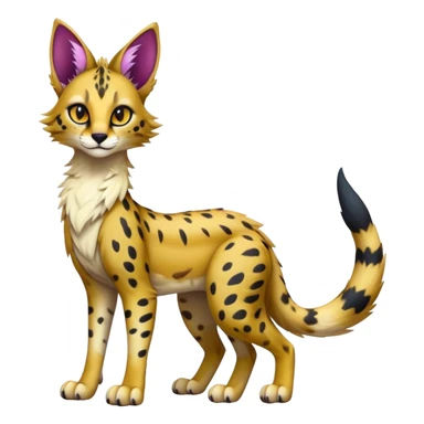 Epic Cute Colorful Dark Sergal-Serval-Vernid full body sticker