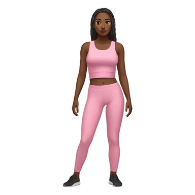 pink crop top and leggings set no body sticker