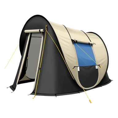 Tall Oval Narrow Pop up tent black not deep sticker