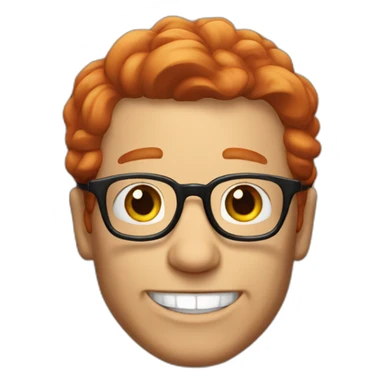 oldman red hair glasses smile sticker