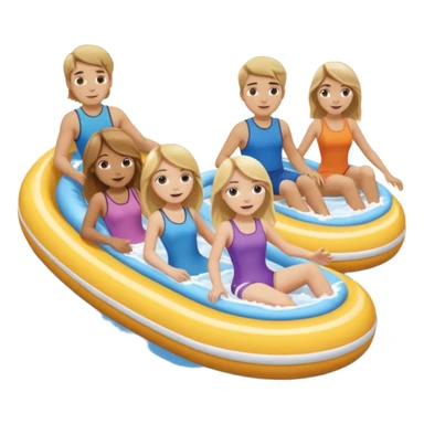 2 girls and 2 guys on the lazy river waterslide. 1 girl and 1 guy have blonde hair and 1 girl and 1 guy have brown. we are all very pale sticker