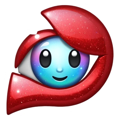 red glitter cyberpunk light sticker