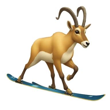 Chamois skiing sticker