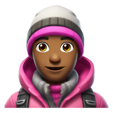 Fortnite Skin With Winter clothes in pink sticker