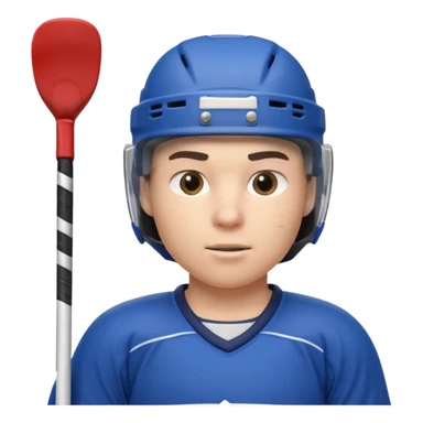 ice hockey player portrait, head and shoulders only, wearing hockey helmet with visor, team jersey collar, holding hockey stick near shoulder, focused competitive expression, 3D cartoon style, mobile game icon style, clean background, no text, no watermark

 sticker