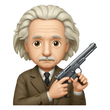 Albert instine shooting a gun sticker