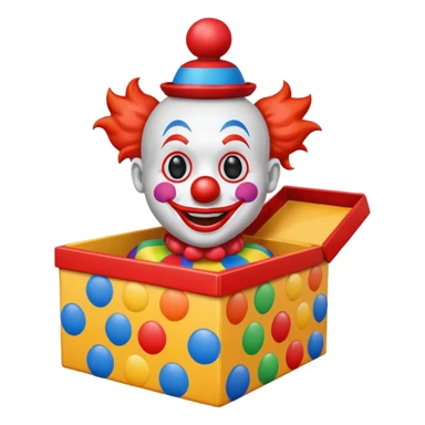toy for children, clown jack-in-a-box sticker