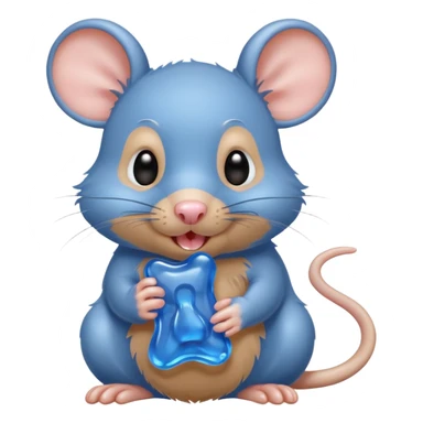 raton comiendo gomita azul sticker