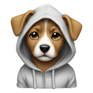 Puppy wearing hoodie sticker