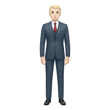 Russian man full length in suit photorealistic serious sticker