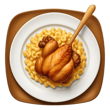 drumstick chicken with mac and cheese on the side on a plate sticker