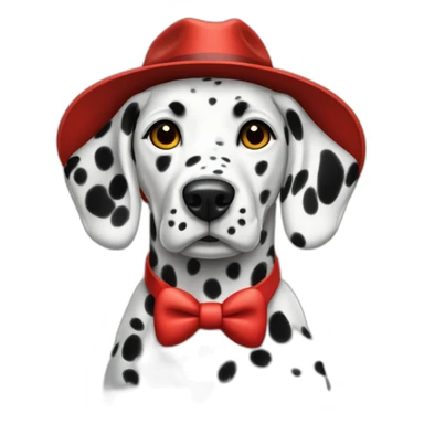 Dalmatian wearing a red fedora sitting athletic sticker