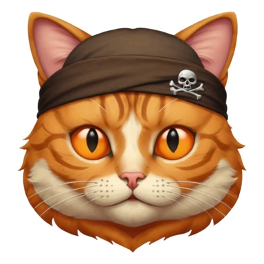 pirate cat with one closed eye sticker